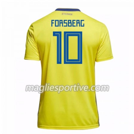 Completo Calcio Svezia Forsberg 10 Divisa Prima Mondiali 2018